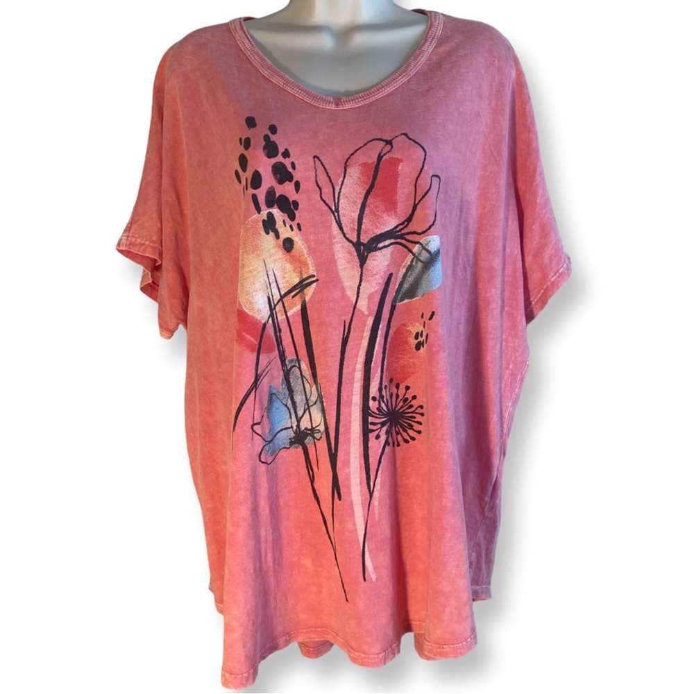 Preloved Jess & Jane Mineral Washed Short Sleeve Top